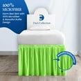 thumbnail image 4 of 32 Inch Drop Full XL Size Dorm Bed Parrot Green Solid Bed Skirt Lightweight Ruffled Pattern Split Corner Premium Hotal Quality With Flexible Elastic & Fade Resistent, 4 of 7