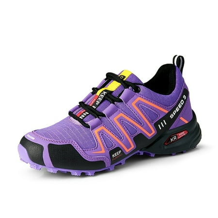 

Women s Purple Outdoor Hiking Shoes Water-resistant Lace Up Climbing Shoes Women s Footwear
