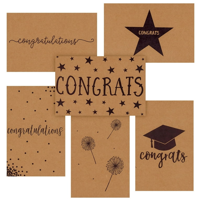 Walmart 36Pk Assorted Kraft Greeting Cards, 4x6in, for All