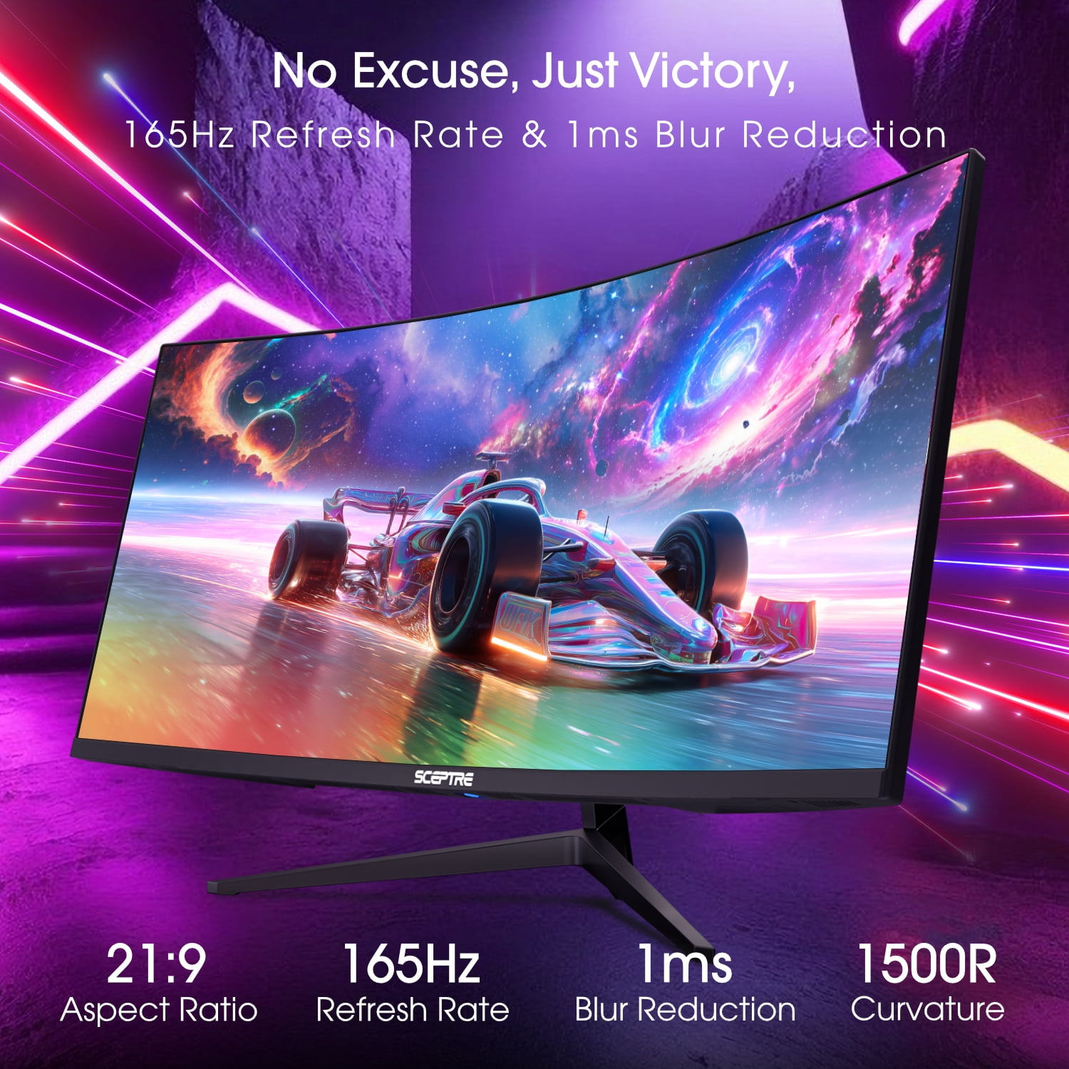 Sceptre New 34-inch Curved Gaming Monitor 3440 x 1440 180Hz DP HDMI Build-in Speakers 2026