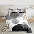thumbnail image 2 of Homewish Geometric Stripes Circle 3-Piece Full Size Comforter Sets for Female Men Teens,Vintage Aesthetic Bedding Comforter Set,Botanical Plants Leaves Lightweight Bedding Sets,Breathable Home Decor, 2 of 8
