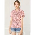 thumbnail image 2 of Blusa para Mujer Allegra K estampado de Cereza cuello con Corbata de lazo Rosa L, 2 of 6