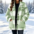 thumbnail image 6 of FchengtaiS Sherpa Fleece Jackets For Women Fuzzy Button Down Plaid Coats Fall Winter Warm Outerwear With Pocket, 6 of 7