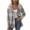Gray, variant on Sevevn Women's Plaid Hooded Shirt Jacket Long Sleeve Button Front Shacket Casual Lightweight Oversized Coat with Drawstring Hood Soft Layering Outerwear for Fall Winter Travel Daily Wear