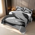 thumbnail image 3 of Erosebridal Aesthetic Gray Black Quilt Full, Contemporary Minimalism Full Bedspread Sets, Gray Reversible 3-Piece 1 Coverlet and 2 Pillowcases, 3 of 7