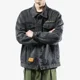thumbnail image 2 of Chaqueta vaquera azul con botón bordado para hombre, chaqueta vaquera gris para otoño, abrigos vaqueros para hombre, venta al por mayor, precio bajo, elástica, holgada, Y2k, vaquera coreana, 2 of 4