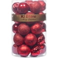 thumbnail image 3 of KI Store Bolas de Navidad Rojas 34 Piezas Adornos de decoración de árbol de Navidad de 2,36 Pulgadas para árbol de Navidad Corona navideña Adornos de decoración Ganchos Incluidos, 3 of 4