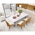 thumbnail image 3 of Modern Dining Table, Rectangular 63" Kitchen Table with Marble Sintered Stone Table Top and Metal Legs, Dining Room Table for 6, Slate Dinner Table for Living Room or Office, Table Only, 3 of 5