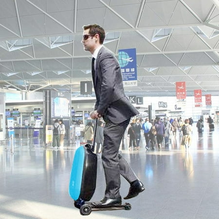21'' PC Suitcase Scooter Carry Trolley Luggage Skateboard Travel Bag Rear (Best Carry On Trolley)