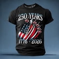thumbnail image 2 of KHONTS 250years Patriot Tshirts for Men USA Flag Printed Independence Day 250th Anniversary Tops Short Sleeve Crew Neck Tees Black XXL, 2 of 5