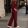 thumbnail image 5 of 2 Piece Women's Tracksuit Fall Side Striped Crewneck Long Sleeve Tops Straight Leg Pants Workout Outfits S-XXL, 5 of 7
