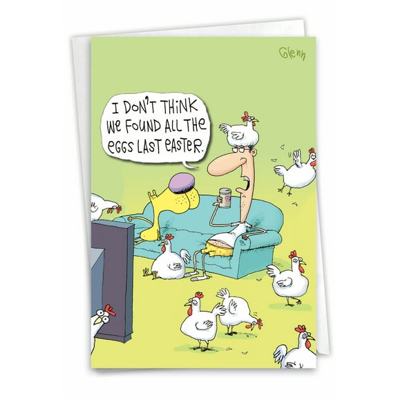 7286 Humorous Easter Card 'Found All Eggs ' with Envelope by NobleWorks