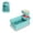 Cyan, variant on Two-Compartment Silicone Seasoning Box with Lid,Portable Leak-Proof Dipping Container,a BPA-Free and Reusable Food Storage Container for Sauces Condiments Dressings and Small Portions