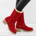 thumbnail image 6 of Mostsola Cozy Snow Boots for Women Stacked Heel Winter Mid Calf Boots Furry Lined Short Booties, 6 of 6