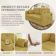 thumbnail image 3 of Leumius 68" Modern Sectional Sofa,3 Seater Sofa with USB Charging,Storage Chaise & Cup Holder,Chenille Sofa Couch for Living Room,Apartment,yellow, 3 of 8
