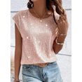 thumbnail image 2 of Women's Sparkling Sequin Sleeveless Top - Shiny Casual Party Shirt for Summer, 2 of 5