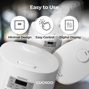 CUCKOO Micom Rice Cooker 6 Cup Uncooked / 12 Cup Cooked, Korean Fuzzy Logic Rice Cooker with Steam Tray, Versatile Food Steamer & Warmer with Non-Stick Inner Pot, Rice Maker, White (CR-0641F)