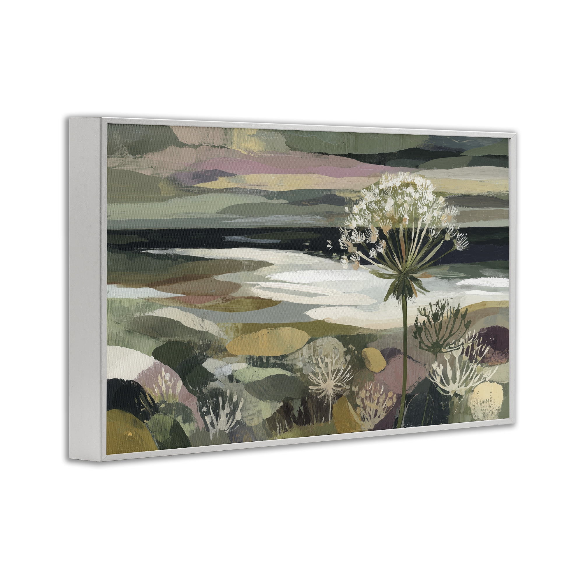 Stupell Industries Dandelion in Misty Meadow White Framed Giclee Art, design by Chromatic Storm Studio