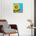 thumbnail image 3 of 12 Inch Wall Clock Battery Operated Silent Clock Decorative for Office, Kitchen, Outdoor, Living Room，Blue Sunflower Blossom Artwork Drawing, 3 of 4