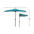 thumbnail image 7 of WestinTrends Lanai 9 Ft Outdoor Patio Half Umbrella, Small Grill Deck Porch Balcony Shade Umbrella with Crank, Turquoise, 7 of 7