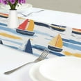 thumbnail image 4 of Yayeee Table Runner 70 inches Long Home Kitchen Dinning Party Decoration, Orange Hand Drawn Sailboats, 4 of 7