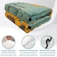 thumbnail image 4 of King Quilt Set 96''x106'', Vintage Sunflower Lightweight Bedspread Coverlet Set with 2 Pillow Shams, Teal Retro Summer Botanical Floral Breathable All Season Quilt Bedding for Bedroom/Guest Room, 4 of 9