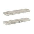 thumbnail image 4 of Kate and Laurel Havlock Modern Faux Marble Floating Shelves, Set of 2, 22 x 6, White, Transitional Functional Bathroom and Kitchen Shelves for Dorm Storage or Apartment Decor, 4 of 9