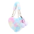 thumbnail image 2 of Nuevo bolso felpa hombro portátil en forma corazón suave degradado tie-Dye otoño e invierno (estilo 1), 2 of 9