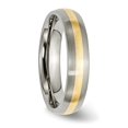 thumbnail image 4 of Diamond2Deal Titanium Brushed with 14k Gold Inlay 5mm Band for Women Size 8.5, 4 of 5