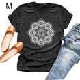 thumbnail image 1 of Camiseta de mujer Blusa de verano con cuello redondo y manga corta floral, Negro, M Methold AP002559-20, 1 of 5