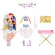 Rainbow High Jr High Rock Band - Amaya, Rainbow 9” Fashion Doll with Keyboard and Stickers