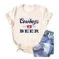 thumbnail image 3 of Trendfront Womens Cowboys Letter Print Tee Summer Fashion Crewneck T-Shirts Short Sleeve Classic Retro Graphic Pullover Trendy Shirts, 3 of 3