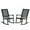 Black-Strip, variant on Sophia & William Outdoor Acacia Wood Nantucket Porch Rocking Chair for Garden - Set of 2 - Black