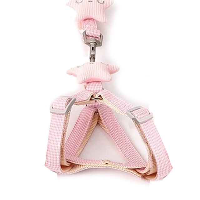 Arnés para perros Correa ajustable Asa cómoda Chaleco seguro para mascotas con cuerda de tracción para caminar con gatos Rosa 1.5x120cm / 0.6x47.2in