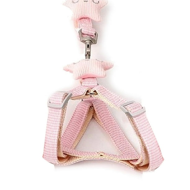 Arnés para perros Correa ajustable Asa cómoda Chaleco seguro para mascotas con cuerda de tracción para caminar con gatos Rosa 1.5x120cm / 0.6x47.2in