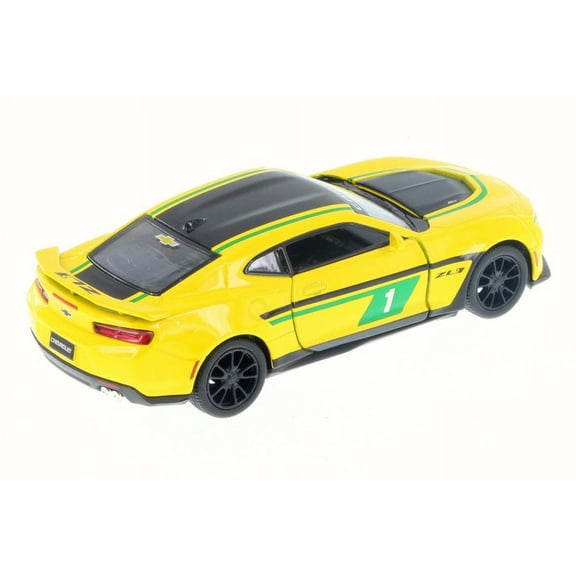 2017 Chevrolet Camaro ZL1 #1 with Decals, Yellow - Kinsmart 5399DF - 1/38 Scale Diecast Car