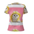 thumbnail image 4 of Naloa A Funny Cat Print T-Shirts Short Sleeve V Neck Tees for Women Fashion Tops Trendy Lightweight Soft Casual Summer Outfits Clothes, 4 of 5