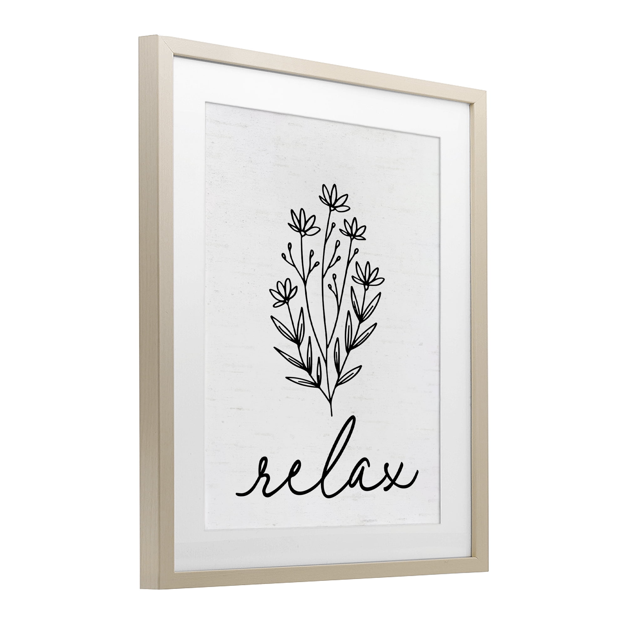 Bathroom Herb Relax Birch Framed Print Under Glass, design by Lettered and Lined