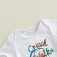 thumbnail image 6 of CAUYDY Newborn Clothes Baby Boy Fall Winter Outfits Cute Romper Pants Warm Hat 3-Pieces Set for Preemie Infant 0 3 6 9 12 Months Layette Set (Sizes 3-6 Months,White), 6 of 8