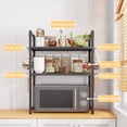 thumbnail image 3 of 1 Microwave Storage Rack, Space Saving Countertop Kitchen Utensil And Cutlery Storage Rack, Plastic Kitchen Accessory Rack, 3 of 6