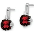 thumbnail image 2 of 10K White Gold Cushion Garnet And Diamond Earrings (Width 7.3) (Length 13.75) - Jbsp, 2 of 5