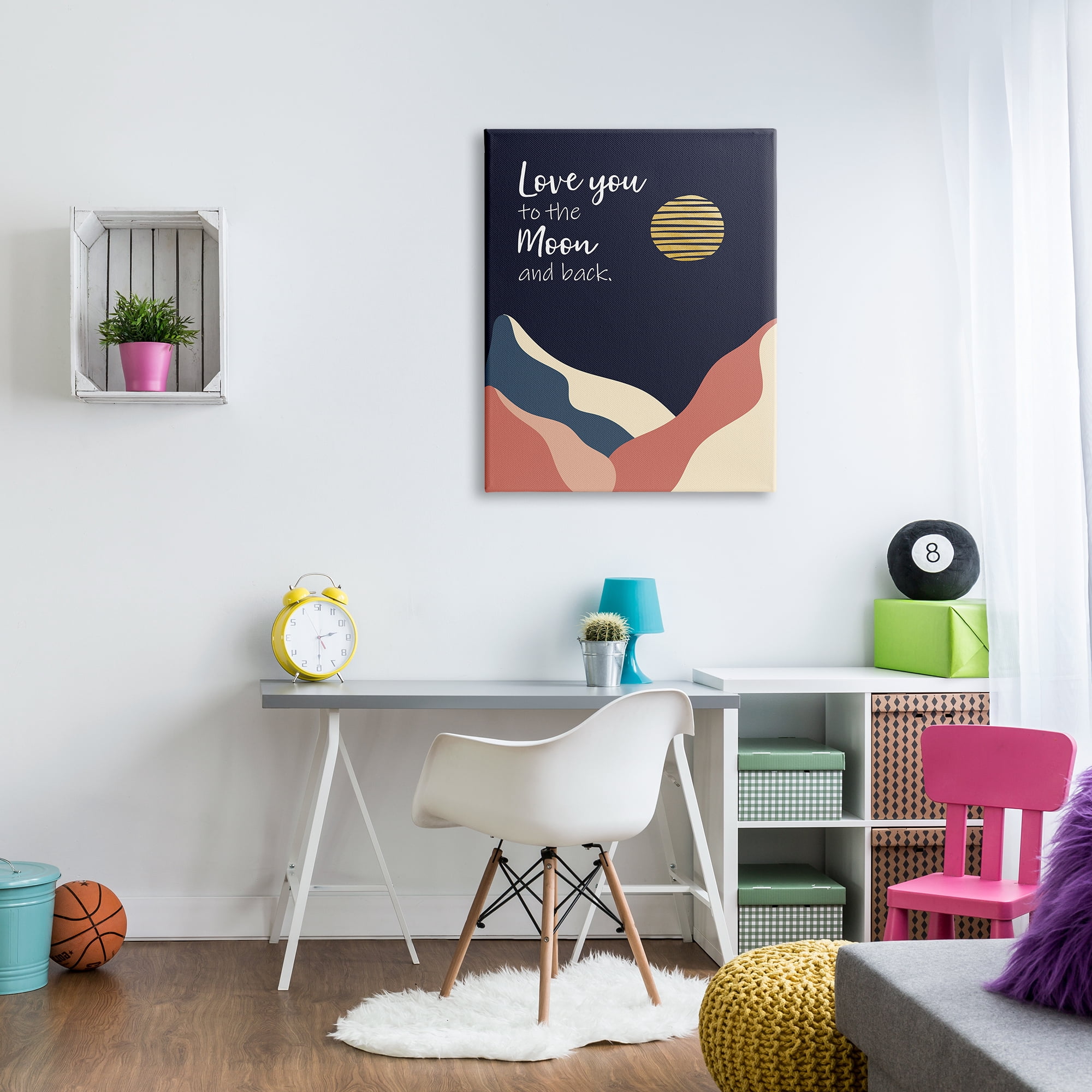 Stupell Industries Love You to Moon Phrase Night Sky Mountains, 30 x 40, Designed by Linda Birtel