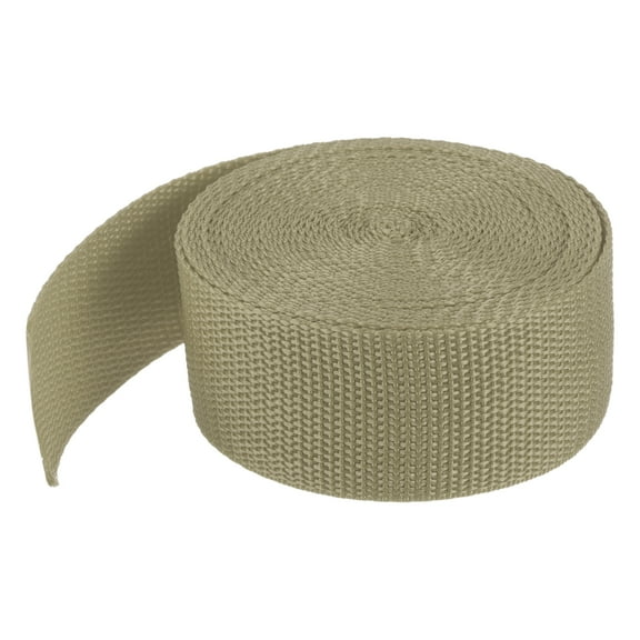 Uxcell Lightweight Polypropylene Webbing Strap 3.8cm 5 Yard Backpack Strapping Band Khaki for Cargo Straps
