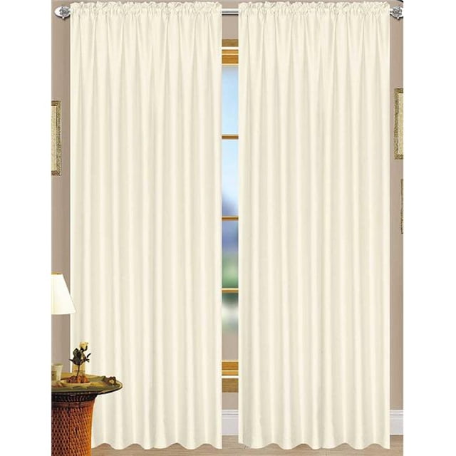 RT Designers Collection PNN03197 Panneau de Rideau en Faux Soie Nikki 54 x 84 Po, Poche pour Tringle, Blanc