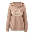 thumbnail image 4 of Xudanell Crewneck Sweatshirt Athletic Football Lady Hoodie Waist Sweater Running Clothes for Women Khaki L, 4 of 4
