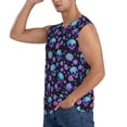 thumbnail image 3 of Pofeuu purple Skull flower Print Men's Muscle T-Shirt, Sleeveless, Muscle Tank, Classic Muscle Tee Top For Men Casual Sleeveless Muscle T-Shirt Trendy Clothes-Medium, 3 of 7