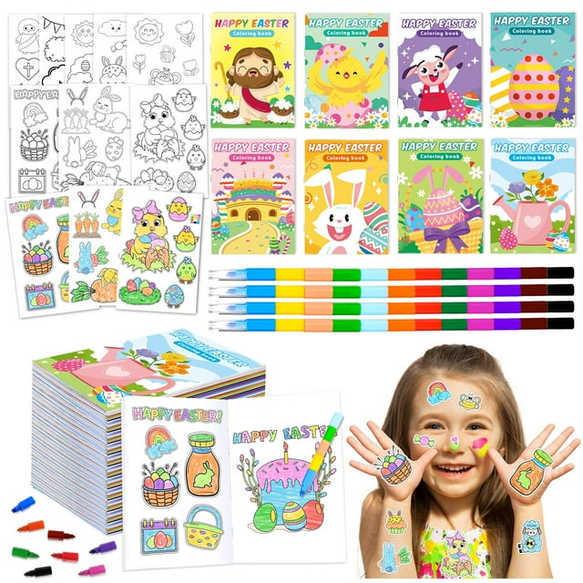 Libros para colorear, cestas de pascua digitales, para niños de más de 3 años