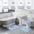 thumbnail image 6 of Blue Rose Bathroom Rugs Set Spring Watercolor Flowers Non Slip Absorbent Soft Bath Mats 3 Piece Set with Bathroom Rug, U-Shaped Floor Mat, Toilet Seat Cover Small Size, 6 of 9
