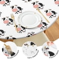 thumbnail image 4 of White Cow Flip Pattern Round Fitted Tablecloth with Elastic Edge,Dining Table Cover Waterproof,Outdoor Round Tablecloth for Camping,Dining,Indoor and Outdoor, 4 of 7