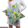 thumbnail image 4 of Ambesonne Botanical Fabric by the Yard Upholstery, Lemon Motif with Blossoms, 3 Yards, Yellow Blue and Green, 4 of 4